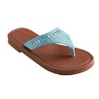 Girls 4-16 Gem Flip Flops, Girl's, Size: 12/13, Lt Green