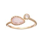 Lc Lauren Conrad Glittery Teardrop Open Textured Ring, Women's, Size: 7, Pink