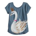 Girls 4-12 Sonoma Goods For Life&trade; Shirttail-hem Graphic Tee, Size: 8, Med Blue