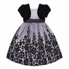 Girls Plus Size American Princess Mock Bolero Floral Dress, Girl's, Size: 16 1/2, Silver