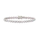 Sterling Silver Lab-created Opal Tennis Bracelet, Women's, Size: 7.25, White
