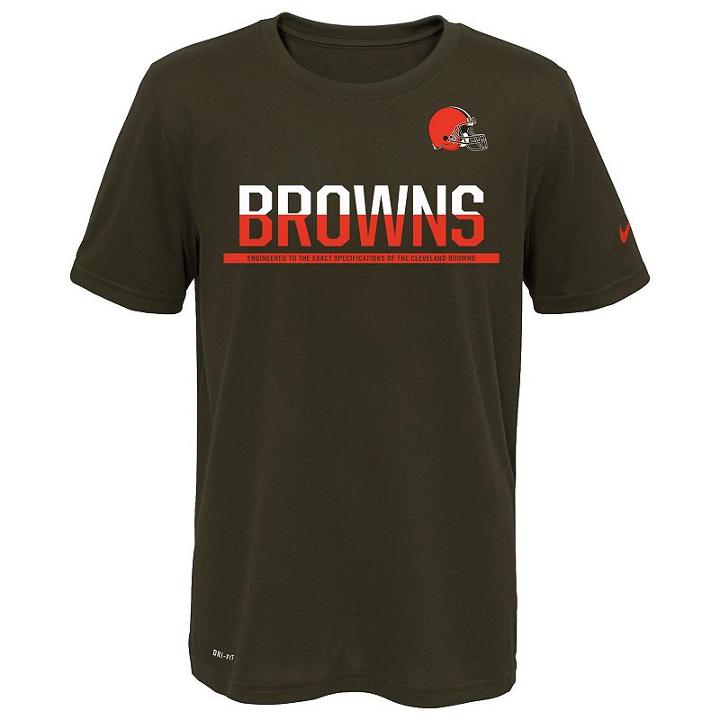 Boys 8-20 Nike Cleveland Browns Practice Dri-fit Tee, Boy's, Size: L(14/16), Brown