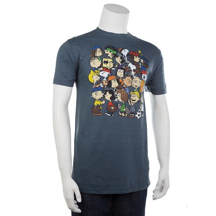 Men's Peanuts Play Ball Character Tee, Size: Xxl, Blue (navy)