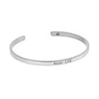 Love This Life Silver-plated Enjoy Life Cuff Bracelet, Women's, Grey