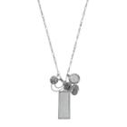 Long Geometric Charm Cluster Necklace, Women's, Silver