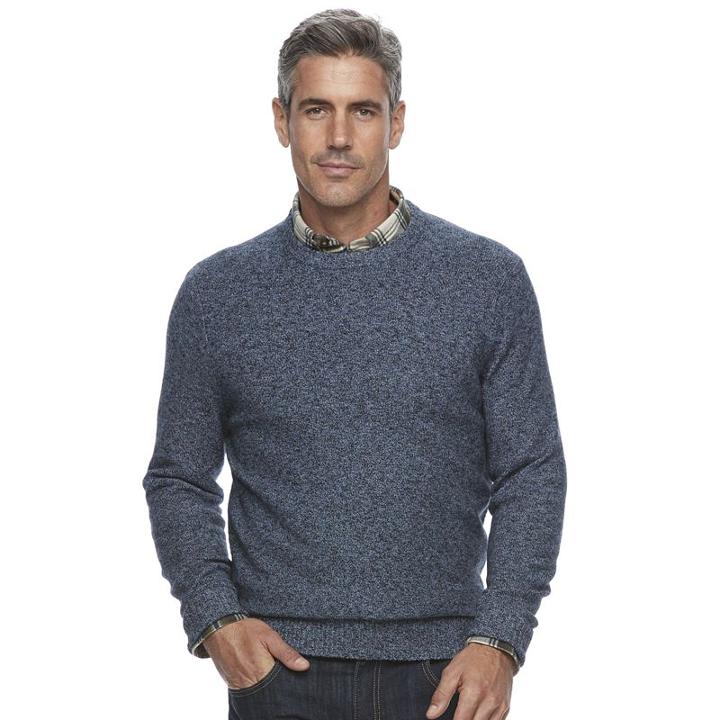 Men's Croft & Barrow&reg; Classic-fit Stretch Crewneck Sweater, Size: Xl, Dark Blue