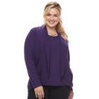 Plus Size Napa Valley Pointelle Stitch 2-fer Sweater, Women's, Size: 2xl, Drk Purple