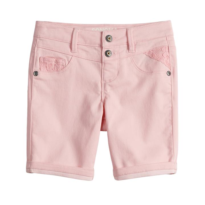Girls 4-12 Sonoma Goods For Life&trade; Sateen Bermuda Shorts, Size: 8, Light Pink