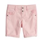 Girls 4-12 Sonoma Goods For Life&trade; Sateen Bermuda Shorts, Size: 8, Light Pink
