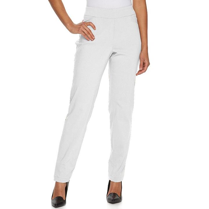 Women's Briggs Faux Fly Front Pull On Pants, Size: 12, Natural