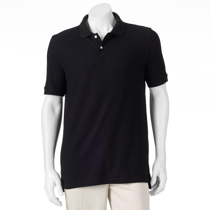 Men's Croft & Barrow&reg; Tailored-fit Pique Polo, Size: Medium, Black