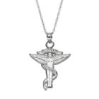 Logoart Sterling Silver Chiropractic Caduceus Pendant Necklace, Women's, Size: 18, Grey