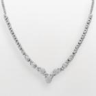 Sterling Silver 1/2-ct. T.w. Diamond Xo Necklace, Women's, Size: 17, White