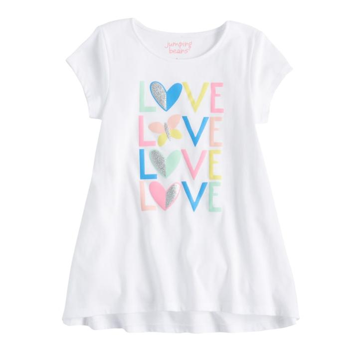 Girls 4-10 Jumping Beans&reg; Graphic Swing Tee, Size: 8, White