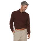Men's Croft & Barrow&reg; Classic-fit Patterned Flannel Button-down Shirt, Size: Large, Dark Red
