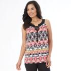 Women's Ab Studio Print Tie-accent Tank, Size: Regular, Ovrfl Oth