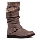 Muk Luks Sky Women's Knit-cuff Midcalf Boots, Girl's, Size: 6, Lt Brown
