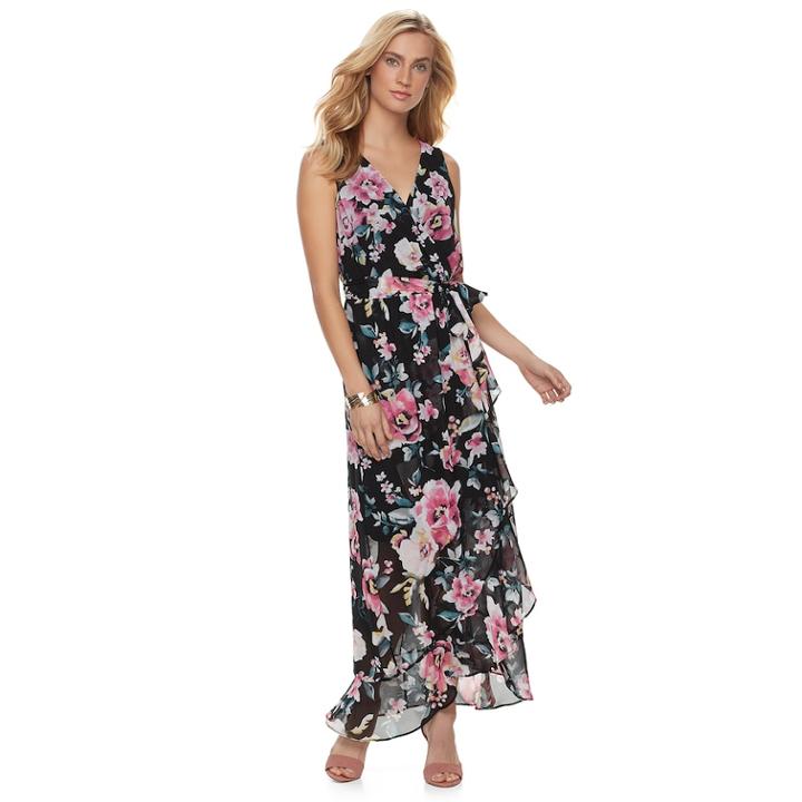 Women's Chaya Ruffle Floral Maxi Dress, Size: 14, Oxford