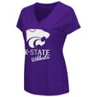 Women's Campus Heritage Kansas State Wildcats V-neck Tee, Size: Small, Med Purple