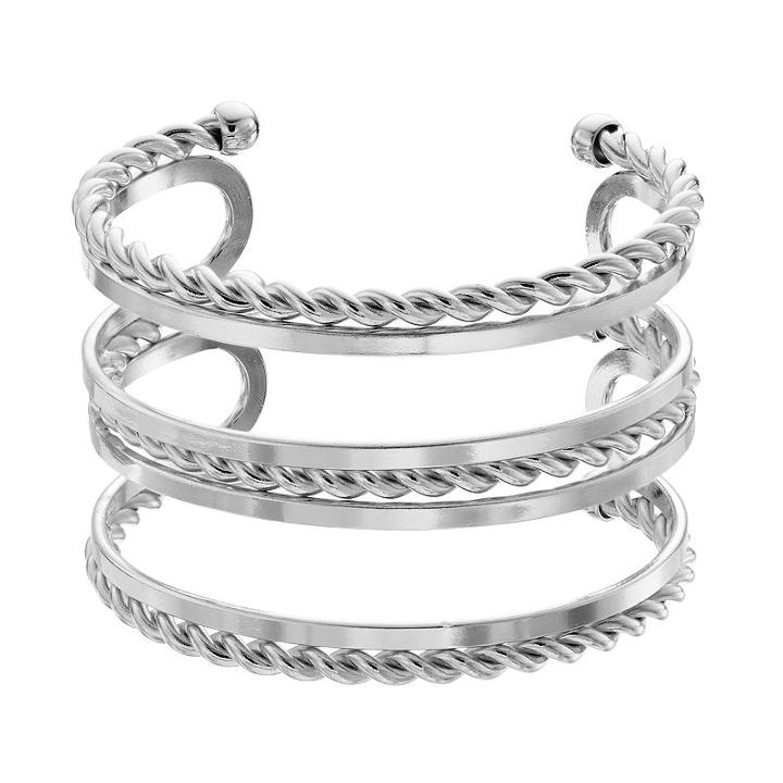 Jennifer Lopez Rope Multi Row Cuff Bracelet, Women's, Silver