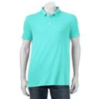 Big & Tall Apt. 9&reg; Solid Modern-fit Polo, Men's, Size: M Tall, Turquoise/blue (turq/aqua)
