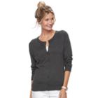 Women's Croft & Barrow&reg; Essential Cardigan, Size: Xxl, Dark Grey