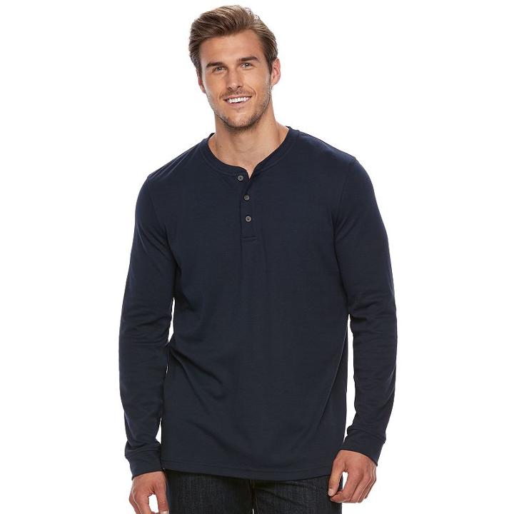 Big & Tall Croft & Barrow&reg; Classic-fit Stretch Henley, Men's, Size: Xxl Tall, Blue