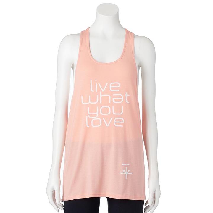 Women's Soybu Graphic Scoopneck Racerback Yoga Tank, Size: Large, Light Pink