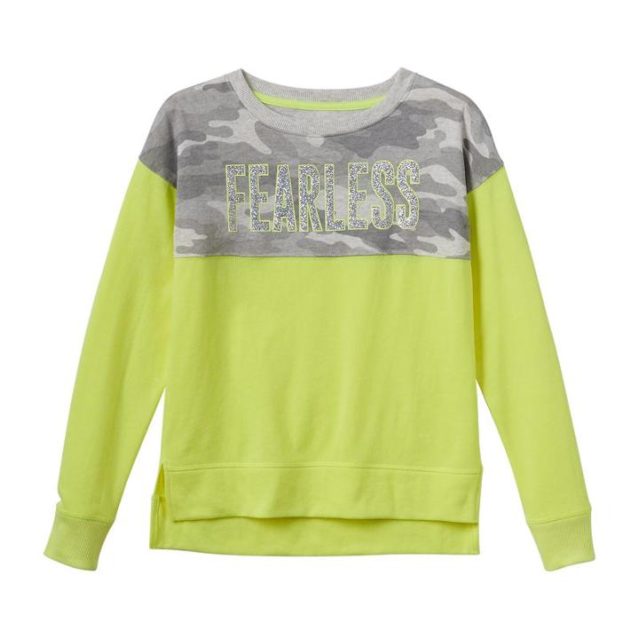 Girls 7-16 & Plus Size So&reg; Crewneck Graphic Pullover Top, Girl's, Size: 16 1/2, Silver
