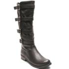 Kisses By 2 Lips Too Too Jenny Women's Buckle Knee-high Boots, Girl's, Size: 5.5 Med, Black