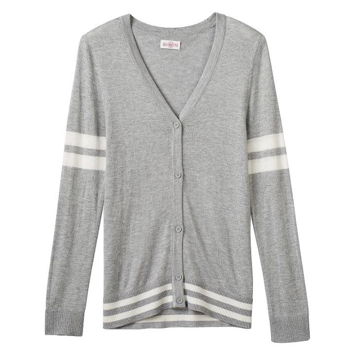 Girls Plus Size So&reg; Perfectly Soft Button-down Varsity Cardigan, Girl's, Size: 20 1/2, Grey Other