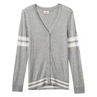 Girls Plus Size So&reg; Perfectly Soft Button-down Varsity Cardigan, Girl's, Size: 20 1/2, Grey Other