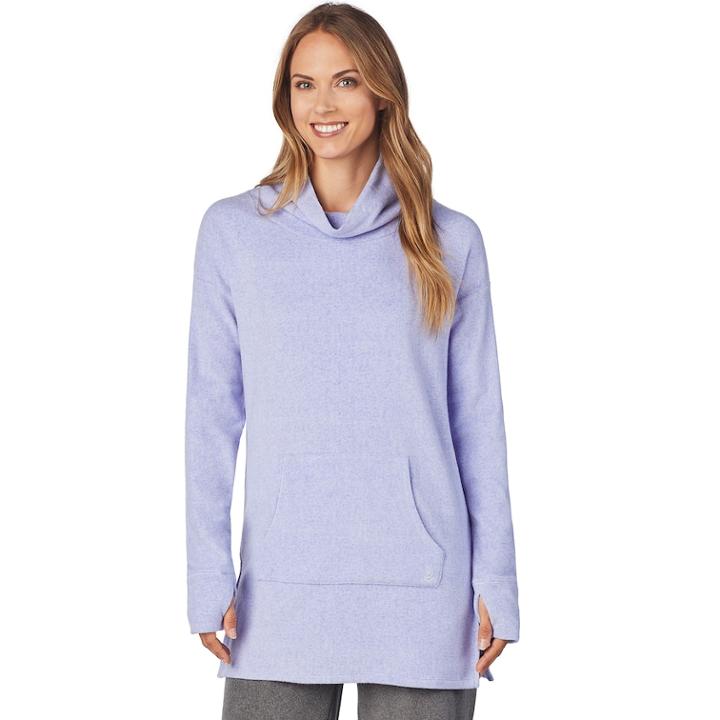 Women's Cuddl Duds Stretch Fleece Lounge Tunic, Size: Xl, Med Blue