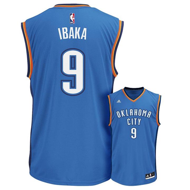 Men's Adidas Oklahoma City Thunder Serge Ibaka Replica Jersey, Size: Xxl, Blue