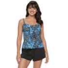 Women's Trimshaper Farrah Tummy Slimming Swim Romper, Size: 10, Blue