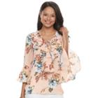 Juniors' My Michelle Ruffle Bell Sleeve Top, Girl's, Size: Large, Lt Orange