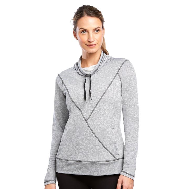 Women's Jockey Sport Fusion Terry Funnel Neck Top, Size: Large, Oxford