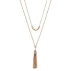 Lc Lauren Conrad Layered Tassel Pendant Necklace, Women's, Gold