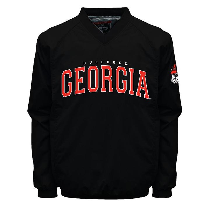 Men's Franchise Club Georgia Bulldogs Coach Windshell Jacket, Size: 3xl, Black