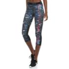 Women's Nike Training Swirl Print Capri Leggings, Size: Xl, Grey (charcoal)