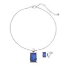 Rectangle Pendant Necklace & Drop Earring Set, Women's, Purple