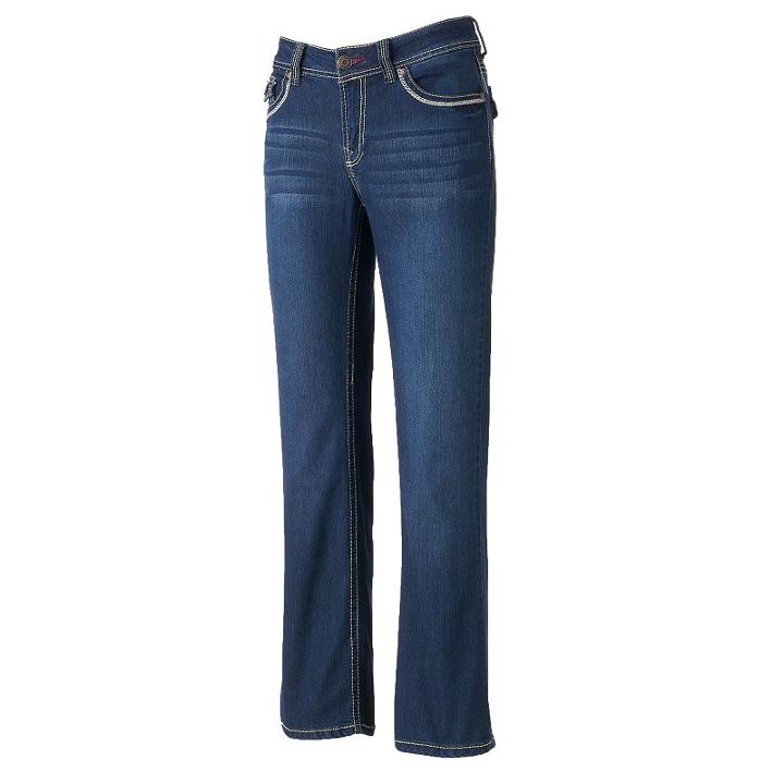 Women's Angels Faded Bootcut Jeans, Size: 14, Orange Oth