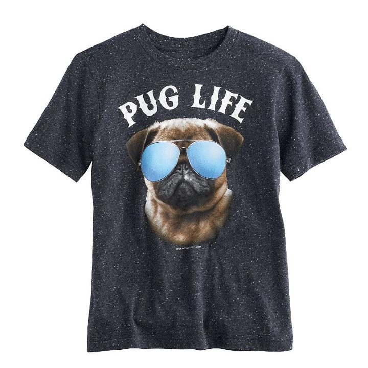 Boys 8-20 Pug Life Tee, Boy's, Size: Large, Brown Over
