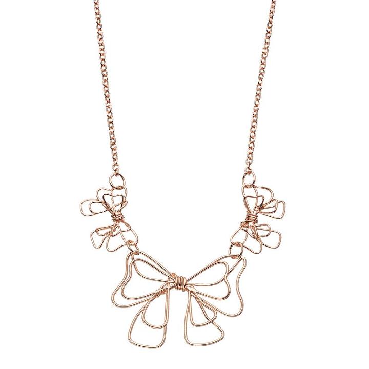 Mudd&reg; Wire Bow Necklace, Women's, Pink Other