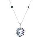 Sterling Silver Crystal Cameo Pendant, Women's, Size: 17, Multicolor