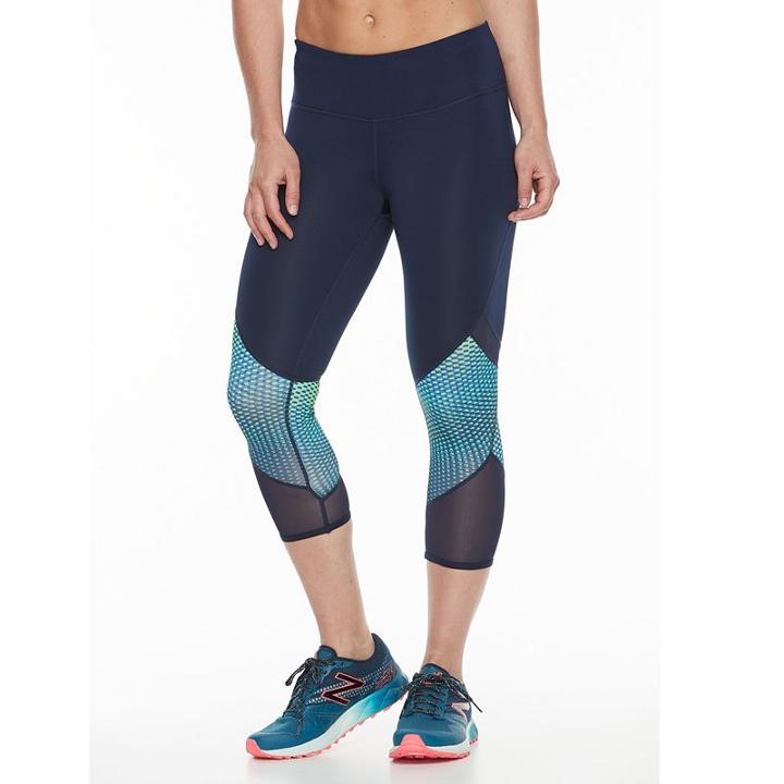 Petite Tek Gear&reg; Power Mesh Capri Workout Leggings, Women's, Size: Xl Petite, Med Green