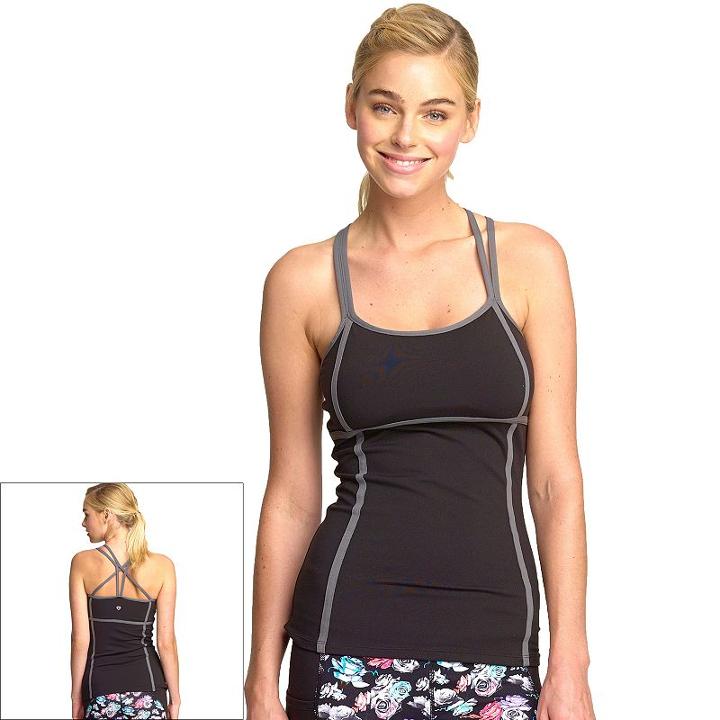Women's Colosseum Rainforest Strappy Workout Tank, Size: Xs, Black