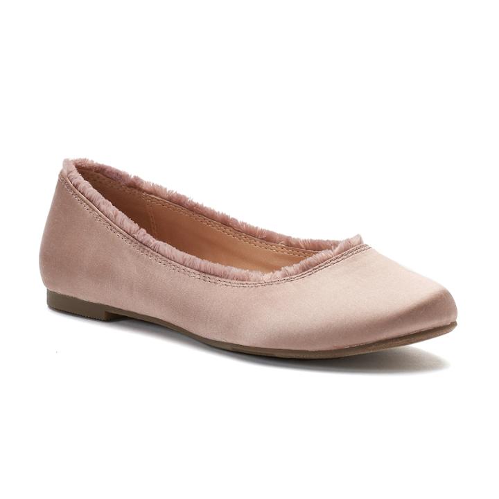 Lc Lauren Conrad Women's Fringe Ballet Flats, Size: 9, Brt Pink
