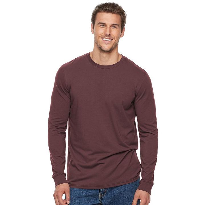 Men's Sonoma Goods For Life&trade; Modern-fit Flexwear Tee, Size: L Tall, Brown