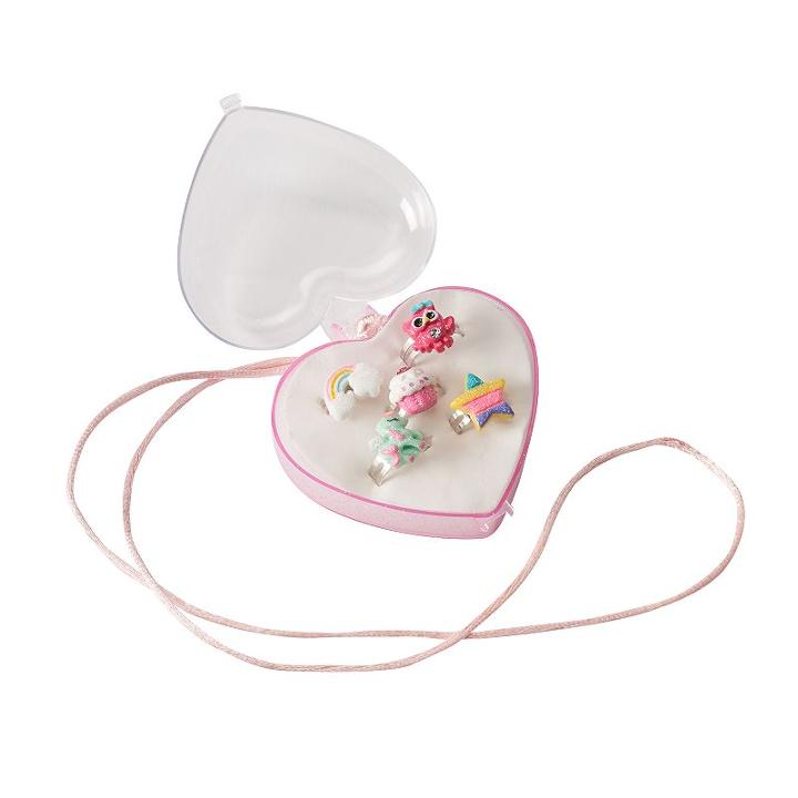 Girls 4-16 5-pc. Ring & Heart Jewelry Box Necklace Set, Girl's, Dark Pink